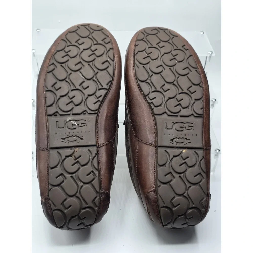 UGG Mens Ascot Slipper Tan Leather Size 11 M Color Brown
